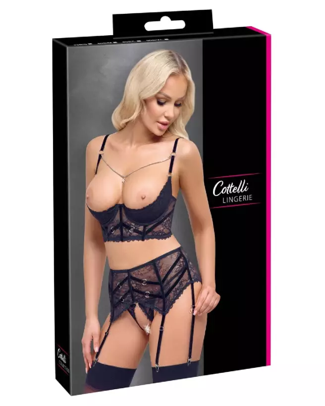 Photo de l'ensemble Shelf Bra Set Chaîne de Cottelli Lingerie, lingerie séduisante et élégante-1