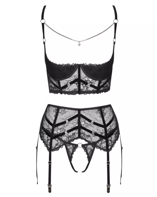 Photo de l'ensemble Shelf Bra Set Chaîne de Cottelli Lingerie, lingerie séduisante et élégante-7