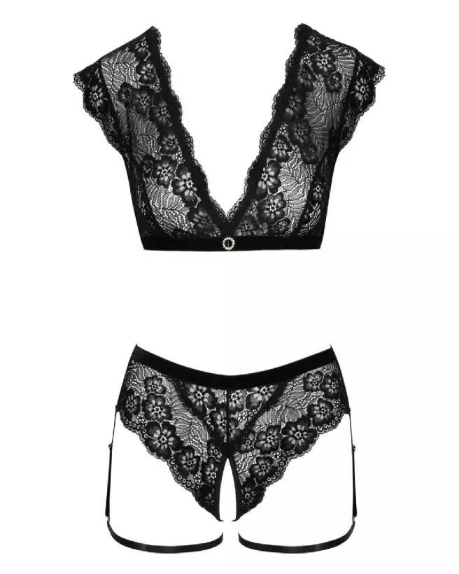 Image de l'ensemble Top et Culotte Ouverte Cottelli Lingerie, exprimant élégance et séduction en lingerie fine.-5