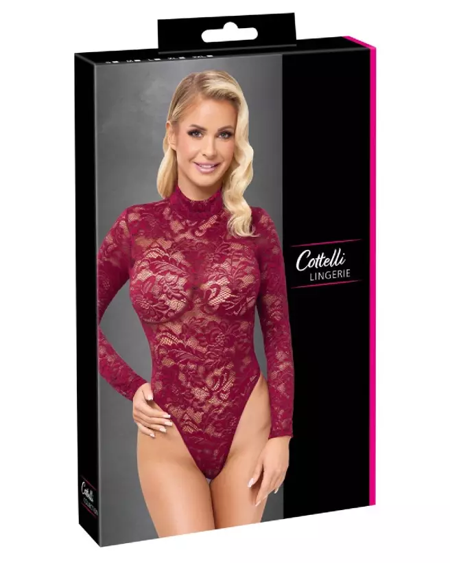 Body en dentelle rouge Cottelli LINGERIE élégant et sensuel-1