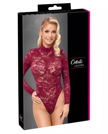 Body en dentelle rouge Cottelli LINGERIE élégant et sensuel-1