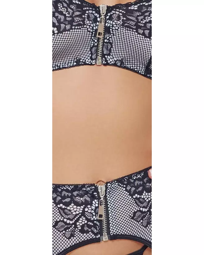 Photo de l'ensemble Bra Set noir et blanc Cottelli Lingerie, élégance et confort-6