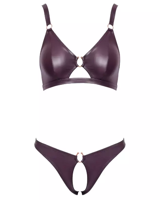 Ensemble de lingerie Cottelli violet avec soutien-gorge et culotte en dentelle-7