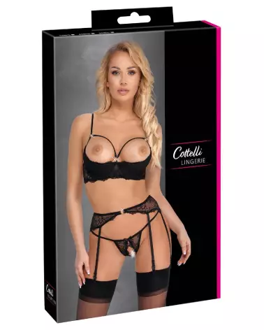 Ensemble de lingerie Cottelli à 3 pièces avec soutien-gorge intégré-1