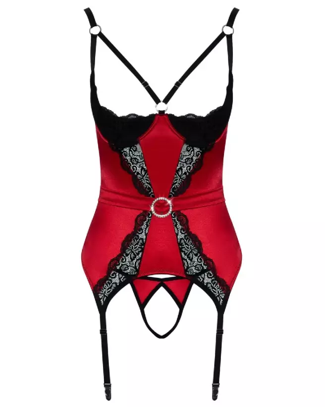 Image de guêpière corset rouge Cami Suspenders de Cottelli Lingerie, séduction et élégance-6