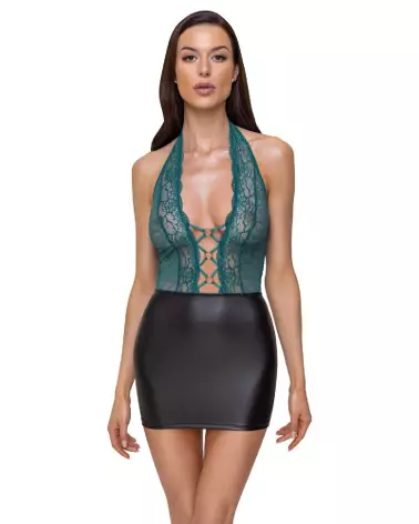 Robe sexy noir et teal de Cottelli Lingerie pour soirée élégante-2