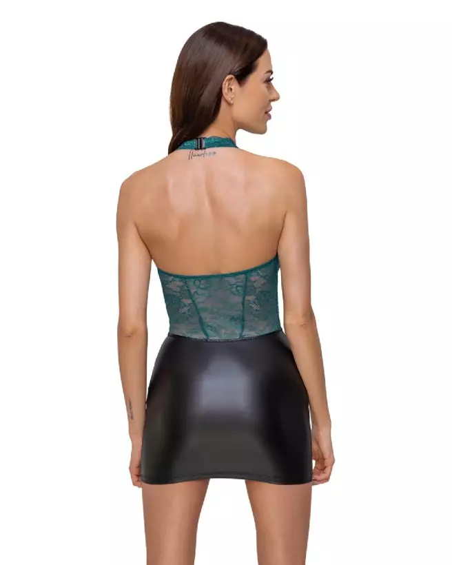 Robe sexy noir et teal de Cottelli Lingerie pour soirée élégante-5