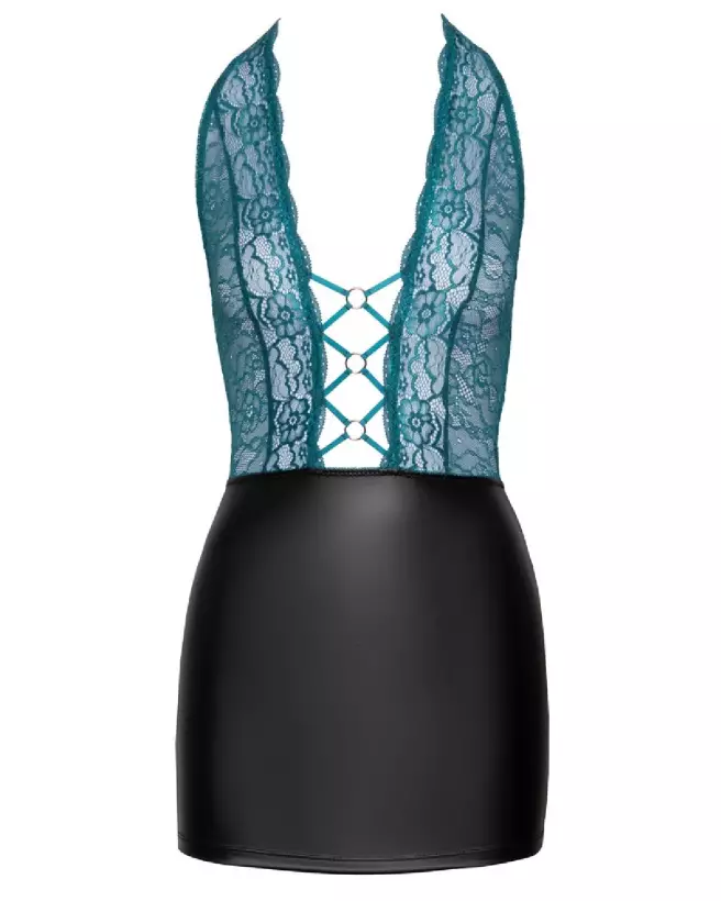Robe sexy noir et teal de Cottelli Lingerie pour soirée élégante-7