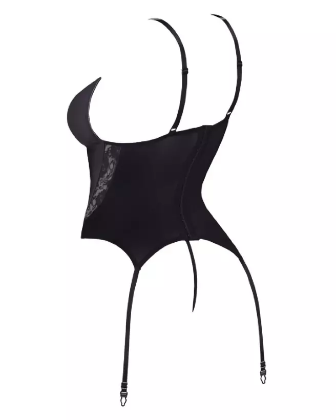 Guêpière corset rouge et noir Cottelli Lingerie avec dentelle élégante-7