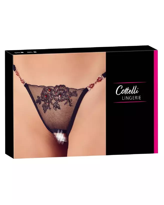 Image du String Red Gemstones par Cottelli Lingerie, design élégant avec gemmes rouges-1