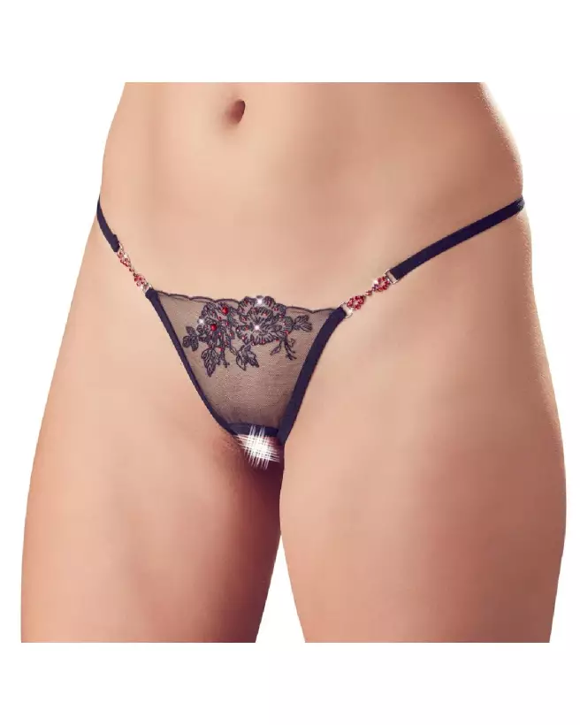 Image du String Red Gemstones par Cottelli Lingerie, design élégant avec gemmes rouges-2