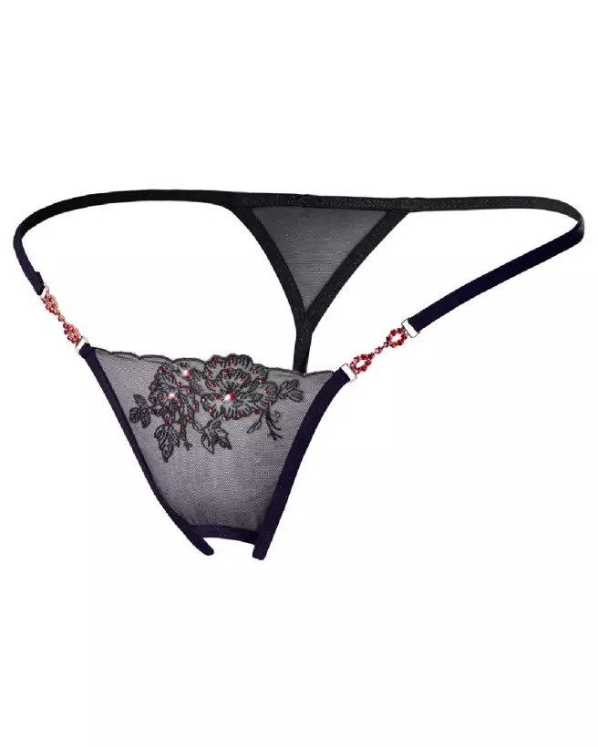 Image du String Red Gemstones par Cottelli Lingerie, design élégant avec gemmes rouges-4