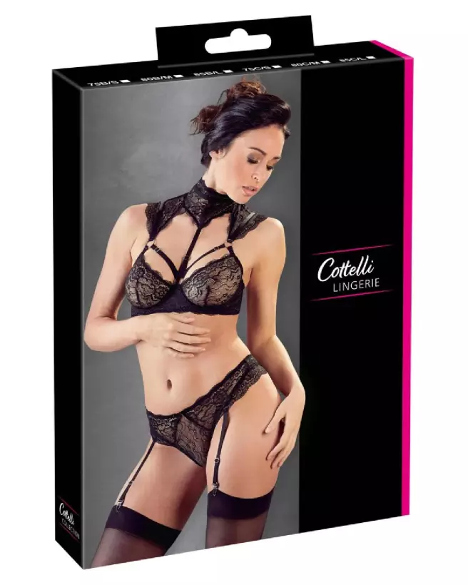 Photo de l'ensemble Bra Set Lace de Cottelli Lingerie en dentelle fine, élégante et séduisante-1