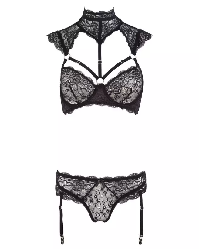 Photo de l'ensemble Bra Set Lace de Cottelli Lingerie en dentelle fine, élégante et séduisante-6