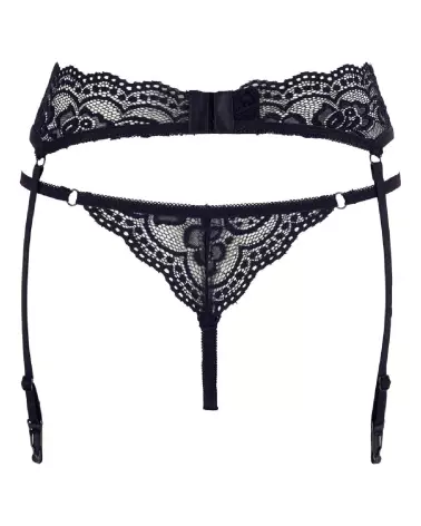 String et Suspenders Black Cottelli LINGERIE en noir élégant-5