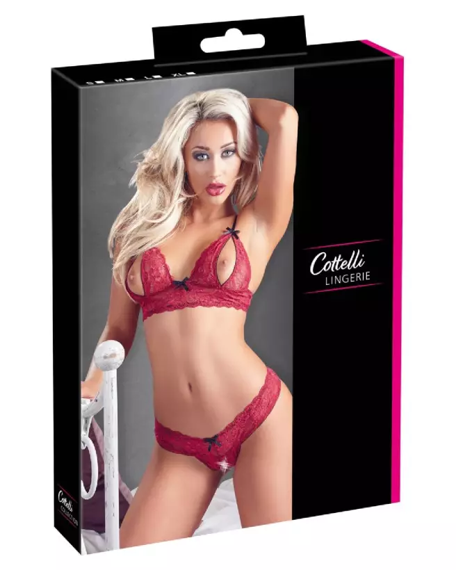 Photo de l'ensemble Bra Set Cottelli Lingerie en dentelle fine, élégant et confortable-1
