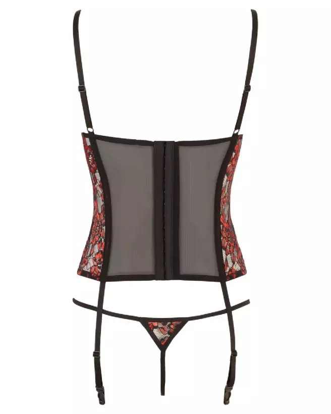 Corset élégant Cottelli LINGERIE en dentelle noire, parfait ajustement et design sophistiqué-7