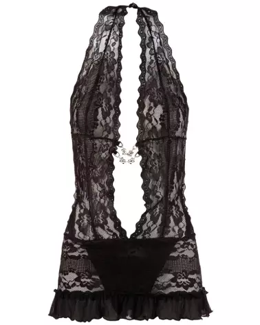 Nuisette Lace Dress noire Cottelli Lingerie élégante-5