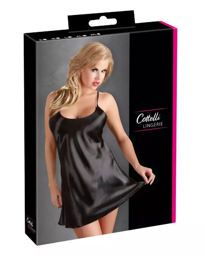 Nuisette satin noire Cottelli Lingerie élégante et confortable-1