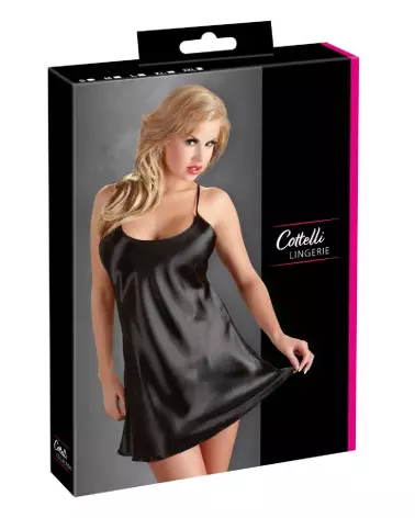 Nuisette satin noire Cottelli Lingerie élégante et confortable-1