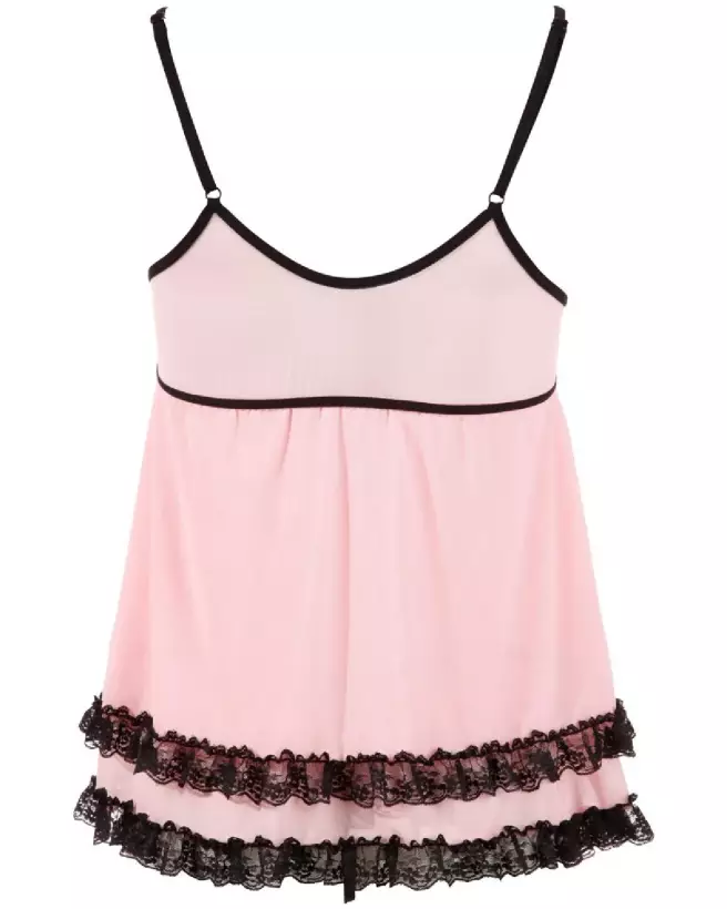 Nuisette Babydoll Pink de Cottelli Lingerie en couleur rose doux-7