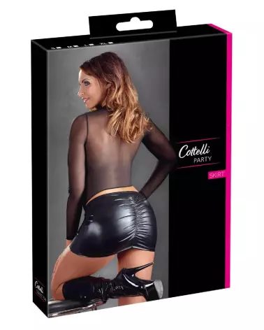 Mini skirt noire Cottelli PARTY, jupe fetish élégante pour soirée-1