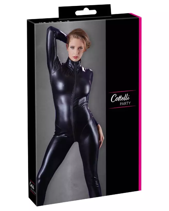 Jumpsuit à manches longues Cottelli PARTY en style fetish élégant-1
