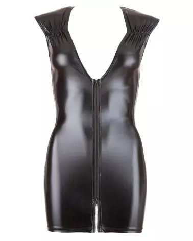 Robe Wet Look noire avec fermeture éclair Cottelli PARTY pour soirée fetish-5