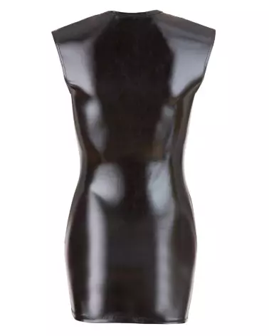 Robe Wet Look noire avec fermeture éclair Cottelli PARTY pour soirée fetish-6