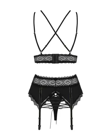 Ensemble Lolitte 3 pièces noir Obsessive - Lingerie élégante et sensuelle-6