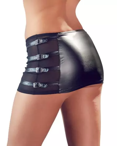 Mini Skirt Buckles Cottelli PARTY en cuir avec boucles ajustables, style fetish élégant-3