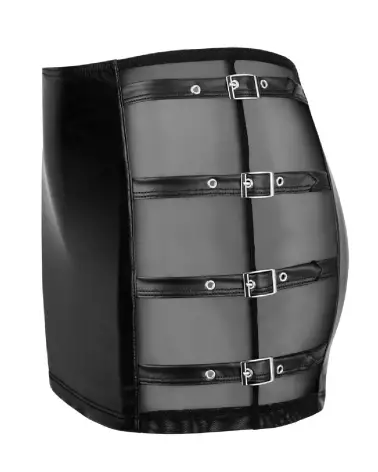 Mini Skirt Buckles Cottelli PARTY en cuir avec boucles ajustables, style fetish élégant-5