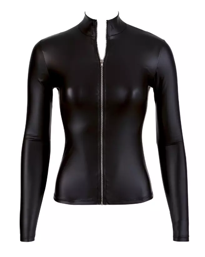 Long Sleeve Top Zip Cottelli PARTY en tenue fetish élégante-5
