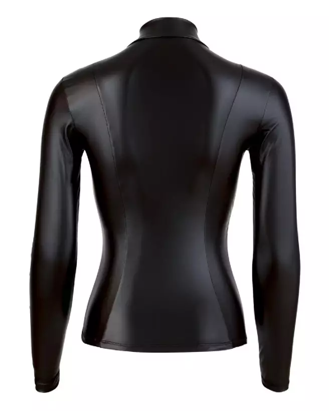 Long Sleeve Top Zip Cottelli PARTY en tenue fetish élégante-6