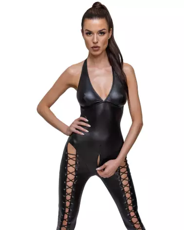 Jumpsuit Lacing Cottelli Party combinaison fetish à lacets noire-4