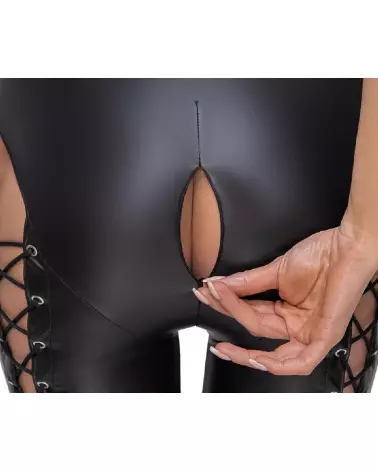 Jumpsuit Lacing Cottelli Party combinaison fetish à lacets noire-7