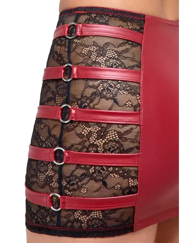 Image du Top & Skirt Red Cottelli PARTY, ensemble rouge élégant pour Robes et Jupes Fetish.-5