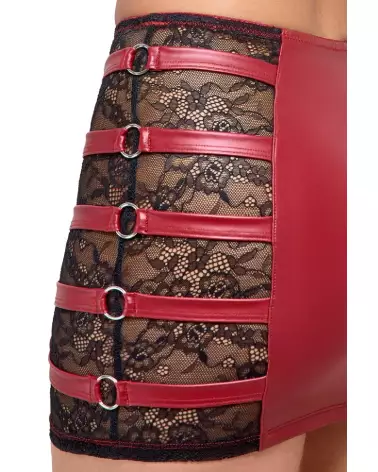 Image du Top & Skirt Red Cottelli PARTY, ensemble rouge élégant pour Robes et Jupes Fetish.-5