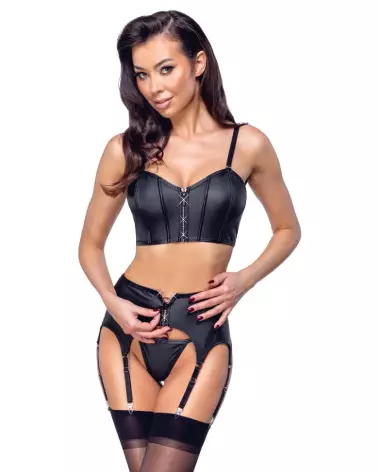 Top Set Rhinestone Zip Cottelli PARTY en ensemble de lingerie élégant-3