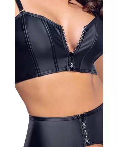 Top Set Rhinestone Zip Cottelli PARTY en ensemble de lingerie élégant-5