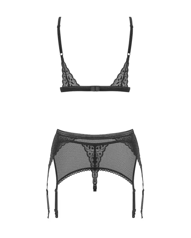 Photo de l'Ensemble Shibu 3 pièces Noir par Obsessive - Lingerie élégante et séduisante-6