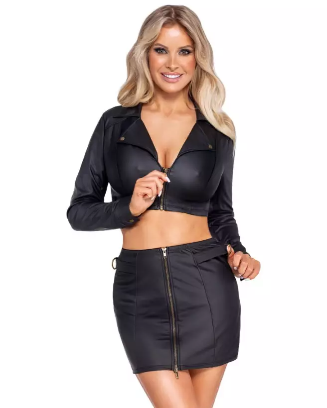 Top and Skirt Black Cottelli PARTY - Ensemble Jupe Sexy Femme-3