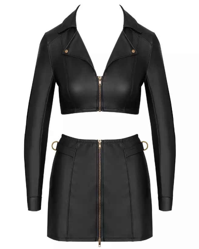Top and Skirt Black Cottelli PARTY - Ensemble Jupe Sexy Femme-6