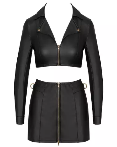 Top and Skirt Black Cottelli PARTY - Ensemble Jupe Sexy Femme-6