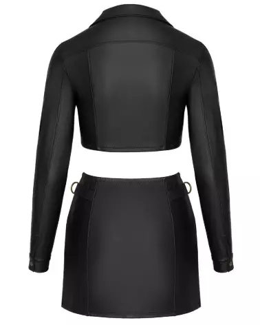 Top and Skirt Black Cottelli PARTY - Ensemble Jupe Sexy Femme-7