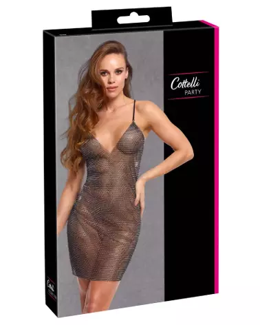 Robe Sparkly Cottelli PARTY S/M avec paillettes pour soirée glamour-1