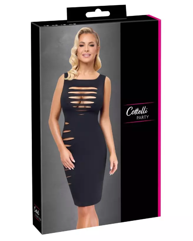 Robe sexy noire et blanche Dress Cuts BW de Cottelli PARTY-1
