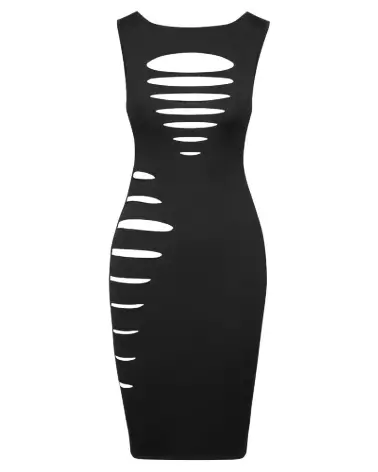 Robe sexy noire et blanche Dress Cuts BW de Cottelli PARTY-6