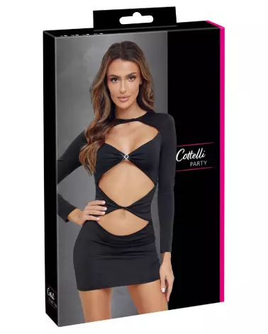 Robe sexy noire Mini Dress de Cottelli PARTY, style élégant et séduisant-1