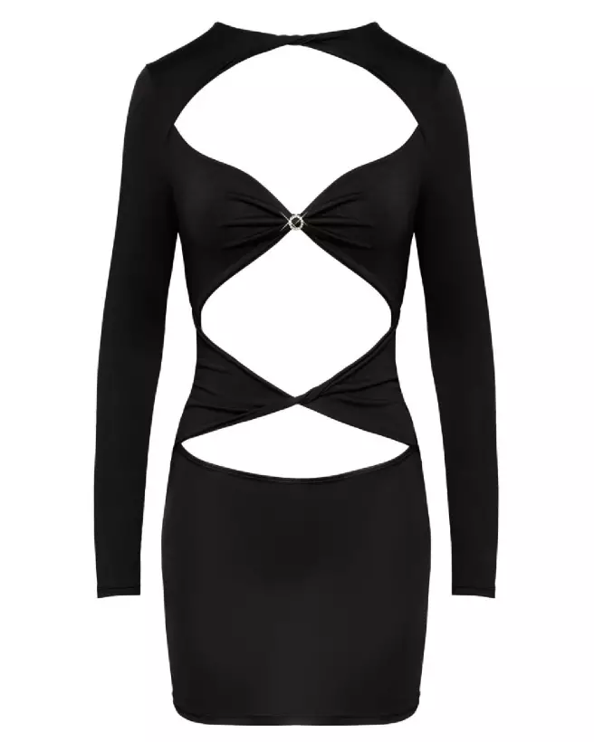 Robe sexy noire Mini Dress de Cottelli PARTY, style élégant et séduisant-5